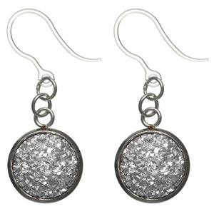 Bezel Faux Druzy Earrings (Dangles)