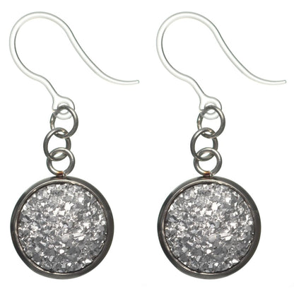 Bezel Faux Druzy Earrings (Dangles)