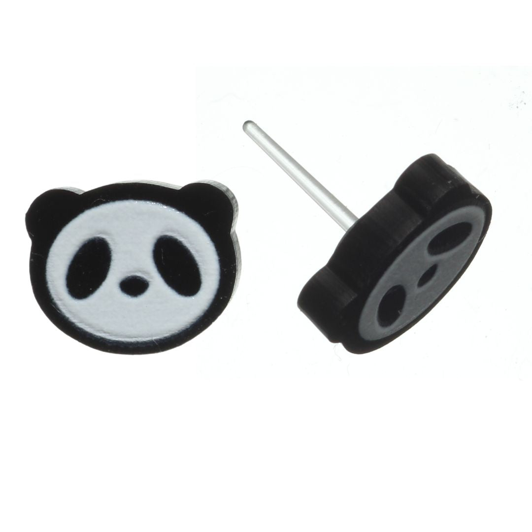  Panda Earrings (Studs) - black eyes