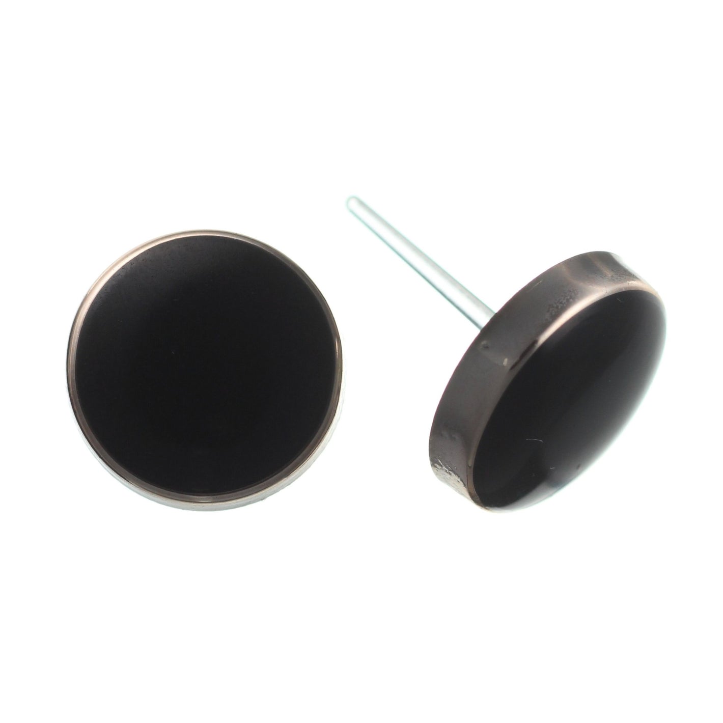 Gold Rimmed Paint Drop Studs Hypoallergenic Earrings for Sensitive Ears Made with Plastic Posts