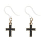 Gold Rimmed Cross Dangles Hypoallergenic Earrings for Sensitive Ears Made with Plastic Posts