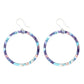 Multicolor Celluloid Hoop Dangles Hypoallergenic Earrings for Sensitive Ears with Plastic Posts