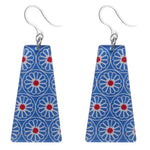 Daisy Tile Earrings (Dangles) - blue