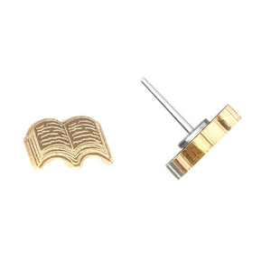 Book Studs Hypoallergenic Earrings for Sensitive Ears Made with Plastic Posts