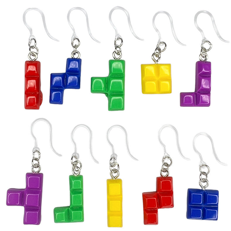 Game Block Earrings (Dangles) - various styles & colors