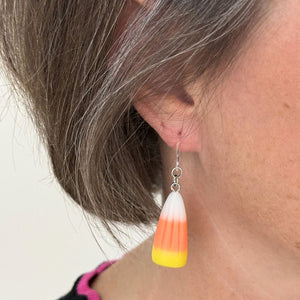 Candy Corn Dangles Hypoallergenic Earrings for Sensitive Ears with Plastic Posts