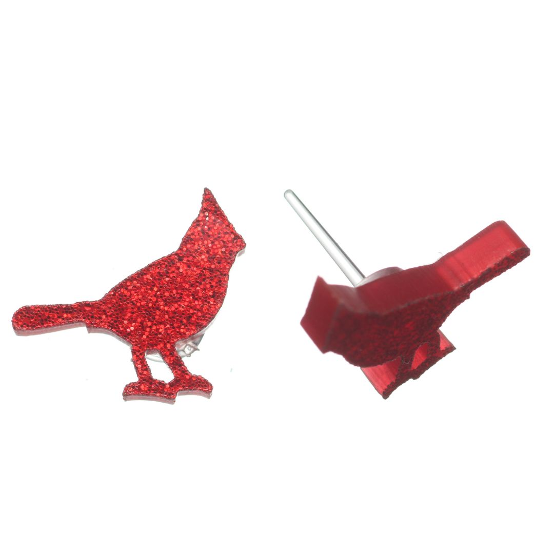 Cardinal Studs Hypoallergenic Earrings for Sensitive Ears Made with Plastic Posts