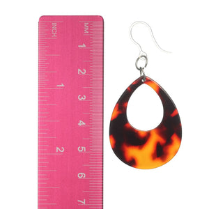 Celluloid Tortoise Teardrop Dangles Hypoallergenic Earrings for Sensitive Ears Made with Plastic Posts