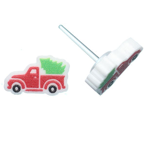 Christmas Tree Truck Studs Hypoallergenic Earrings for Sensitive Ears Made with Plastic Posts