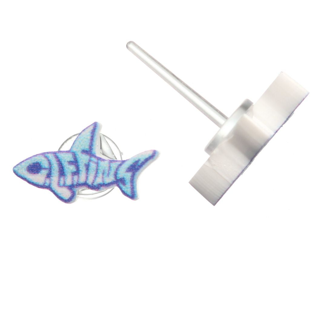 Clear Lake Forest Fins Swimming Studs Hypoallergenic Earrings for Sensitive Ears Made with Plastic Posts