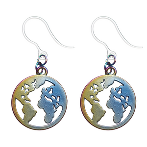 Iridescent Space Dangles Hypoallergenic Earrings for Sensitive Ears Made with Plastic Posts