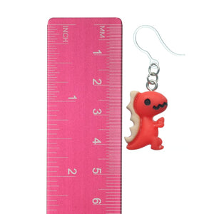 Colorful T-Rex Dangles Hypoallergenic Earrings for Sensitive Ears with Plastic Posts