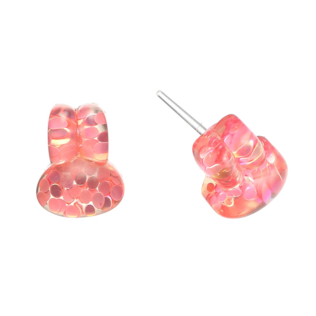 Confetti Bunny Studs Hypoallergenic Earrings for Sensitive Ears Made with Plastic Posts