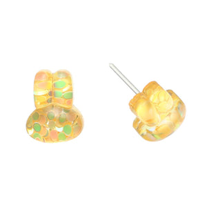Confetti Bunny Studs Hypoallergenic Earrings for Sensitive Ears Made with Plastic Posts