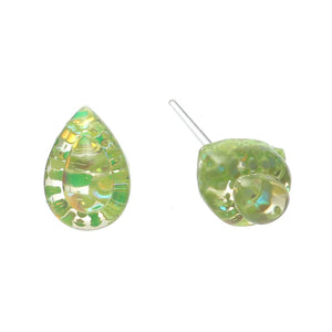 Confetti Teardrop Studs Hypoallergenic Earrings for Sensitive Ears Made with Plastic Posts