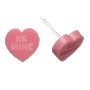 Conversation Hearts Studs Hypoallergenic Earrings for Sensitive Ears Made with Plastic Posts