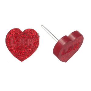 Conversation Hearts Studs Hypoallergenic Earrings for Sensitive Ears Made with Plastic Posts