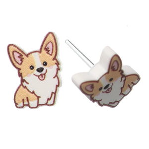 Corgi Studs Hypoallergenic Earrings for Sensitive Ears Made with Plastic Posts