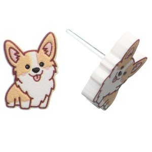 Corgi Studs Hypoallergenic Earrings for Sensitive Ears with Plastic Posts