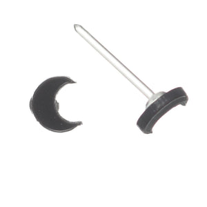 Tiny Black Moon Earrings (Studs)