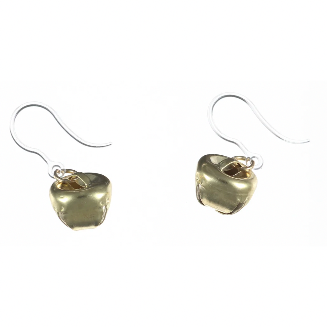 Festive Jingle Bell Earrings - medium - gold