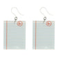 Exaggerated Notebook Paper Dangles Hypoallergenic Earrings for Sensitive Ears Made with Plastic Posts