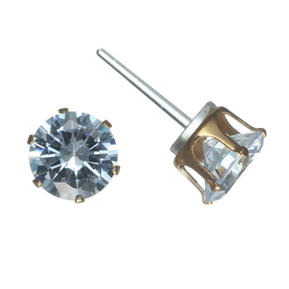 Diamond Cut Rhinestone Studs Hypoallergenic Earrings for Sensitive Ears Made with Plastic Posts