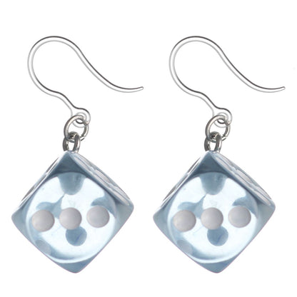Dice Earrings (Dangles) - blue