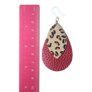 Double Layer Leopard Print Earrings (Teardrop Dangles)