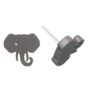 Elephant Studs Hypoallergenic Earrings for Sensitive Ears Made with Plastic Posts