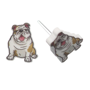 English Bulldog Studs Hypoallergenic Earrings for Sensitive Ears Made with Plastic Posts