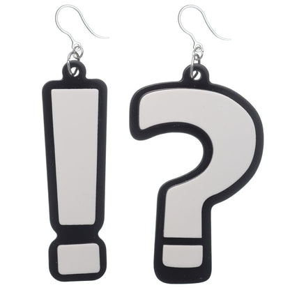 Exaggerated Punctuation Dangles Hypoallergenic Earrings for Sensitive Ears Made with Plastic Posts