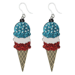 Exaggerated American Ice Cream Dangles Hypoallergenic Earrings for Sensitive Ears Made with Plastic Posts