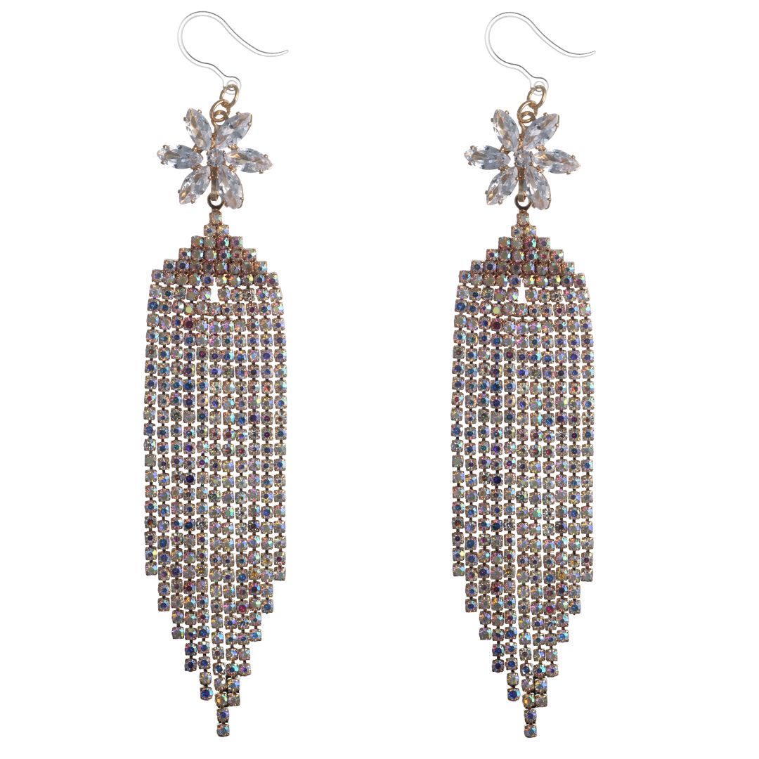 Exaggerated Dripping Flower Bling Earrings (Dangles)