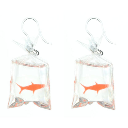 Exaggerated Fair Fish Dangles Hypoallergenic Earrings for Sensitive Ears Made with Plastic Posts