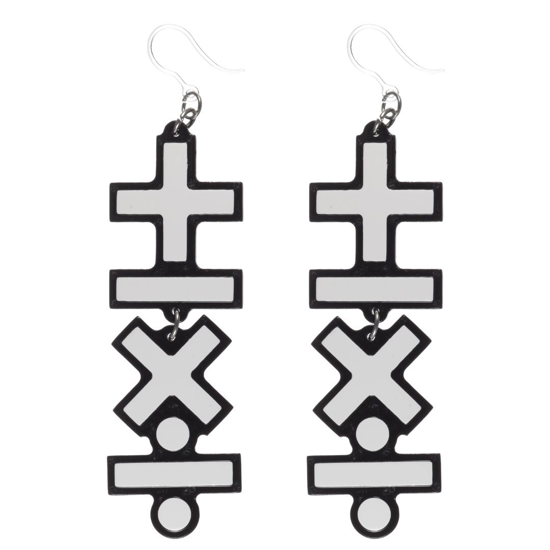 Exaggerated Math Dangles Hypoallergenic Earrings for Sensitive Ears Made with Plastic Posts