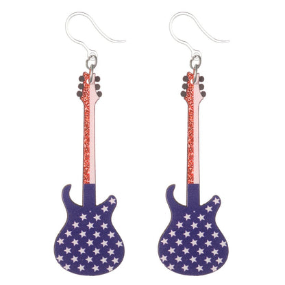 Exaggerated Patriotic Guitar Dangles