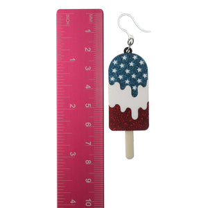 Exaggerated Patriotic Popsicle Dangles Hypoallergenic Earrings for Sensitive Ears Made with Plastic Posts