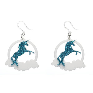 Exaggerated Unicorn Cloud Dangles Hypoallergenic Earrings for Sensitive Ears Made with Plastic Posts