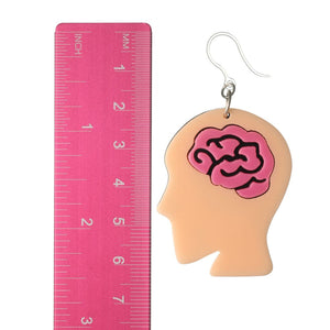 Exaggerated Brain Dangles Hypoallergenic Earrings for Sensitive Ears Made with Plastic Posts