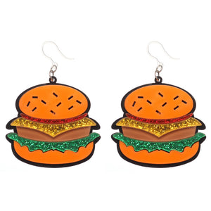 Exaggerated Burger Dangles Hypoallergenic Earrings for Sensitive Ears Made with Plastic Posts