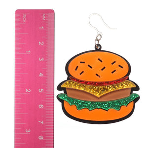 Exaggerated Burger Dangles Hypoallergenic Earrings for Sensitive Ears Made with Plastic Posts