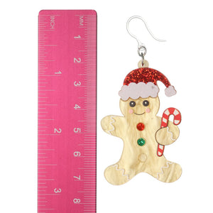 Exaggerated Gingerbread Man Dangles Hypoallergenic Earrings for Sensitive Ears Made with Plastic Posts