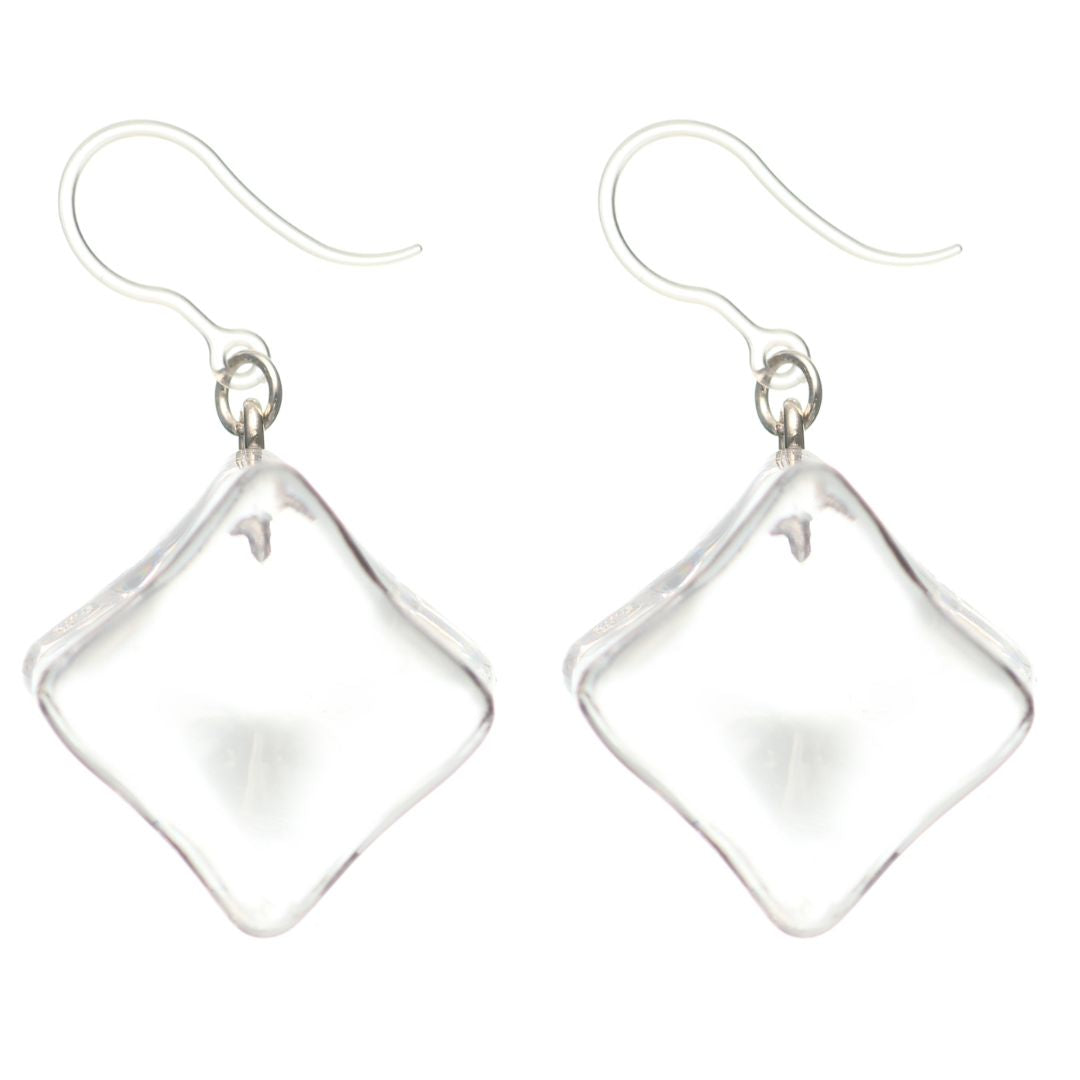 Exaggerated Ice Cube Dangles Hypoallergenic Earrings for Sensitive Ears Made with Plastic Posts