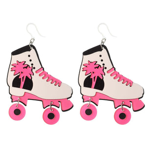 Exaggerated Roller Skate Dangles Hypoallergenic Earrings for Sensitive Ears Made with Plastic Posts