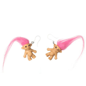 Exaggerated Troll Dangles Hypoallergenic Earrings for Sensitive Ears Made with Plastic Posts