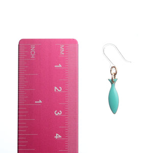 Turquoise Fish Earrings Dangles Hypoallergenic Earrings for Sensitive Ears Made with Plastic Posts