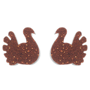 Turkey Silhouette Studs Hypoallergenic Earrings for Sensitive Ears Made with Plastic Posts