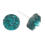 Faux Crystal Druzy Earrings (Studs) - teal