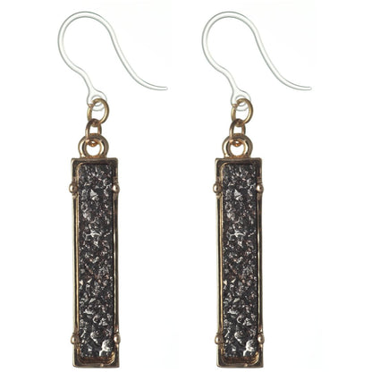 Faux Druzy Bar Dangles Hypoallergenic Earrings for Sensitive Ears with Plastic Posts